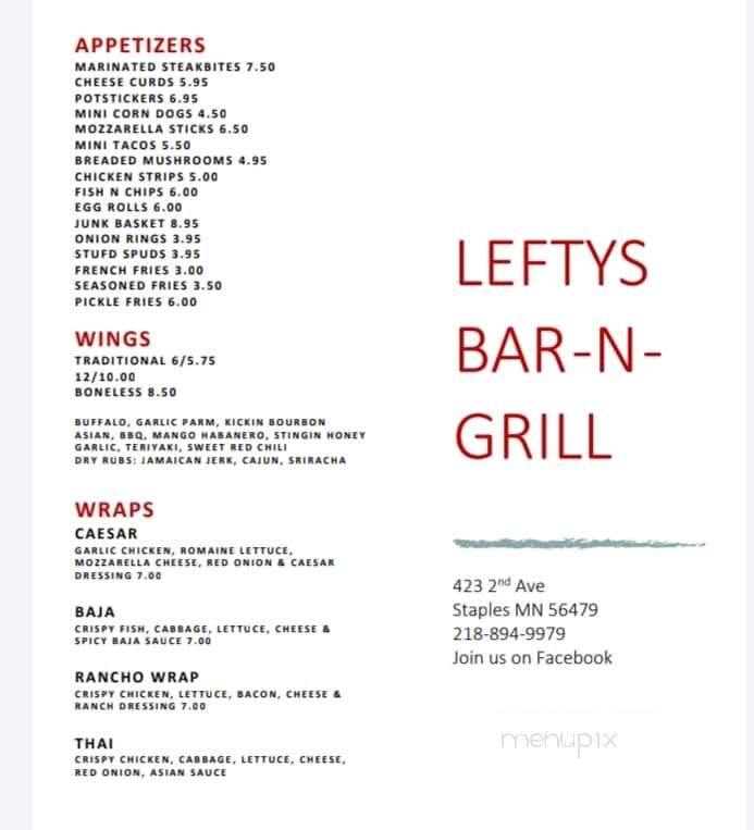 Lefty's Bar - Staples, MN
