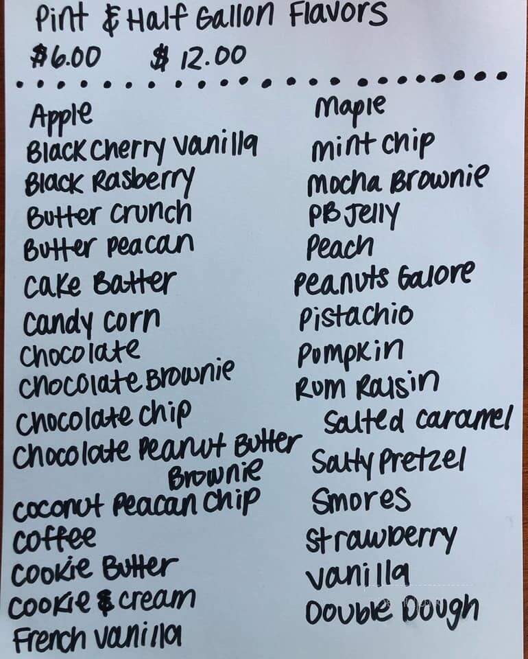 Tall Man's Homemade Ice Cream - Cromwell, CT menu_pic