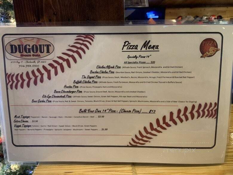 Dugout Sports Grill - Clarkesville, GA menu_pic