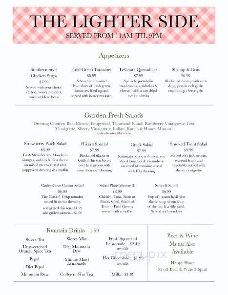 Miss Lily's Cafe & Catering - Townsend, TN menu_pic