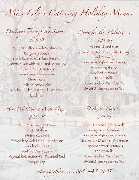 Miss Lily's Cafe & Catering - Townsend, TN menu_pic