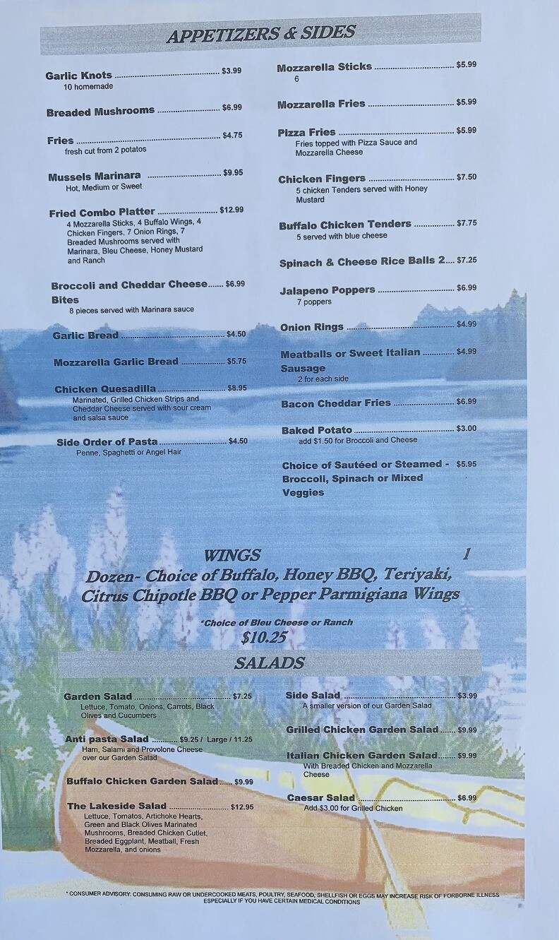 Jimmy's Lakeside Pizza - Milford, PA menu_pic