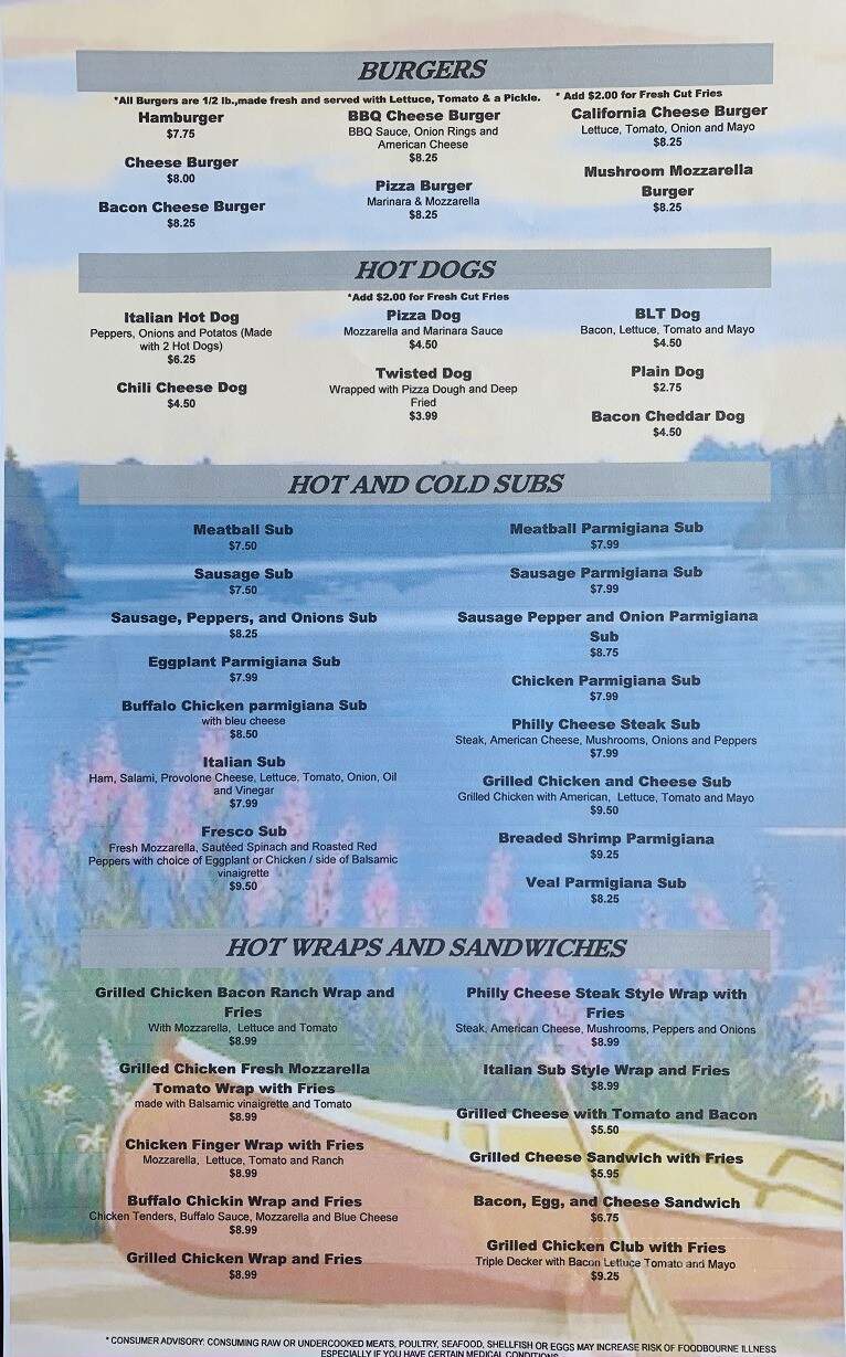 Jimmy's Lakeside Pizza - Milford, PA menu_pic