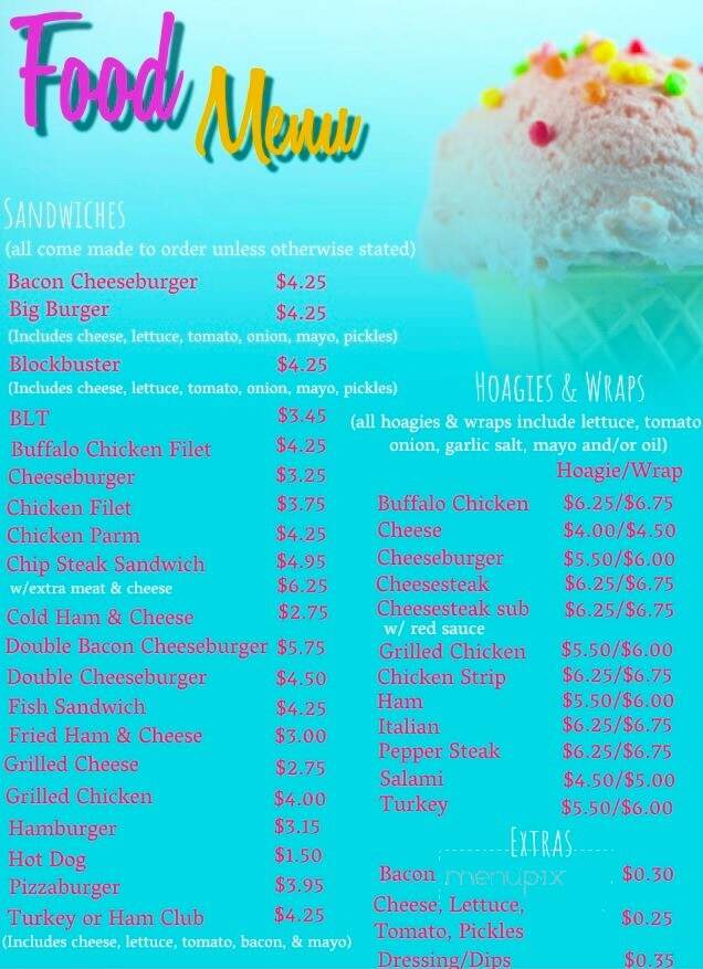 Jack's Drive-In Twin Serve - Mifflin, PA menu_pic