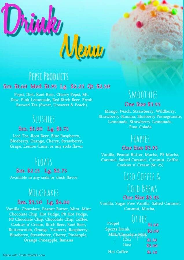 Jack's Drive-In Twin Serve - Mifflin, PA menu_pic