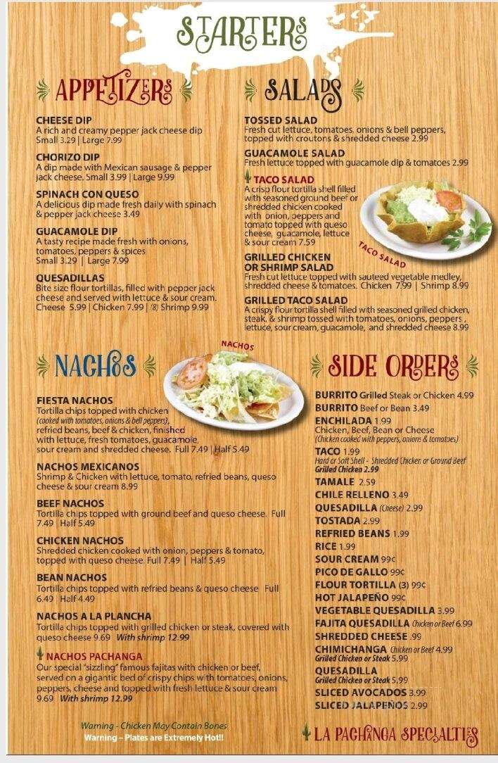 La Pachanga Mexican Restaurant - Herculaneum, MO menu_pic