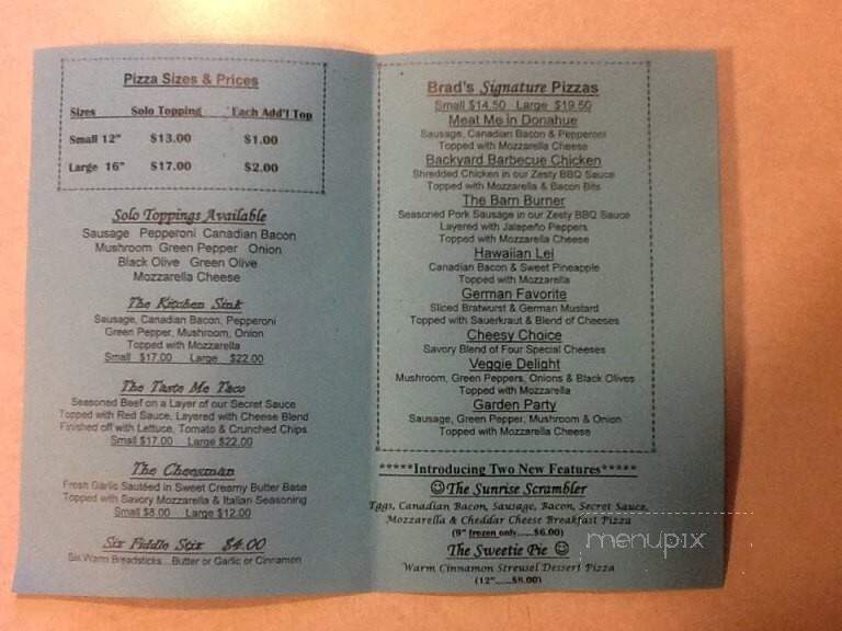 Brads Pizza - Donahue, IA menu_pic