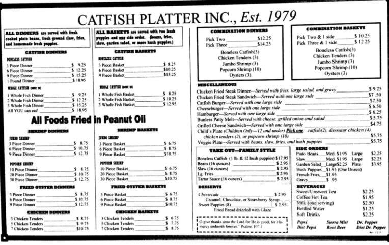Catfish Platter - Kingston, OK menu_pic