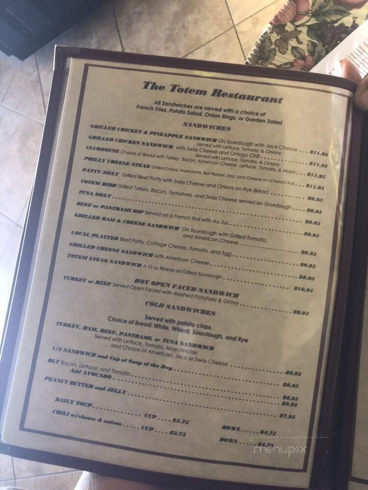 Totem Cafe - Lone Pine, CA menu_pic