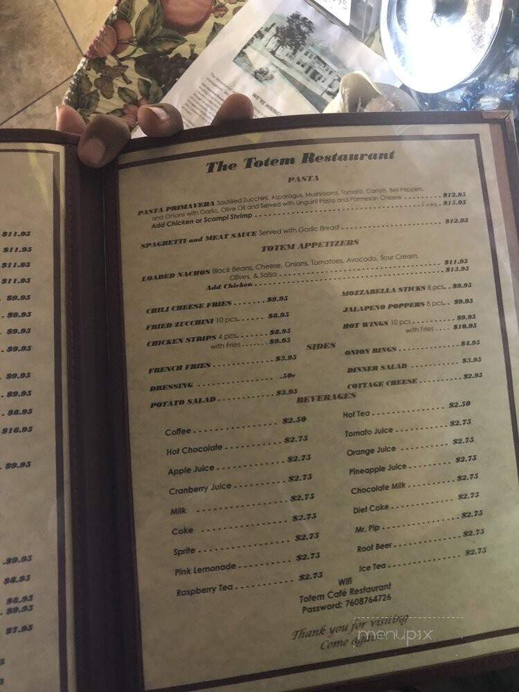 Totem Cafe - Lone Pine, CA menu_pic