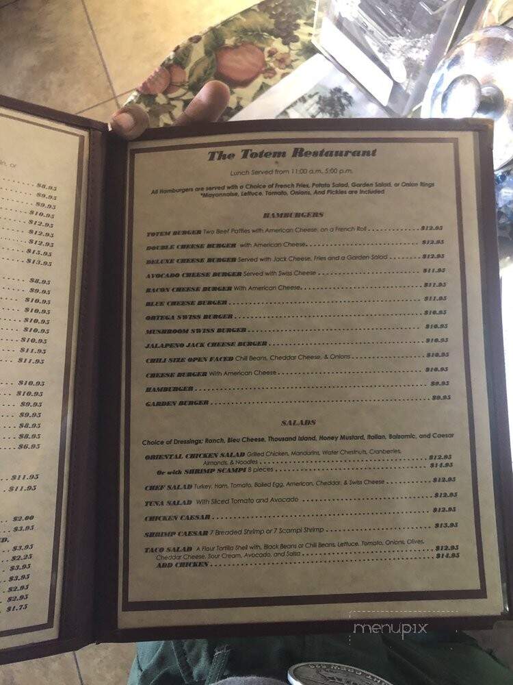 Totem Cafe - Lone Pine, CA menu_pic