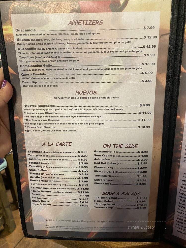 El Gallo Restaurant - Rancho Murieta, CA menu_pic