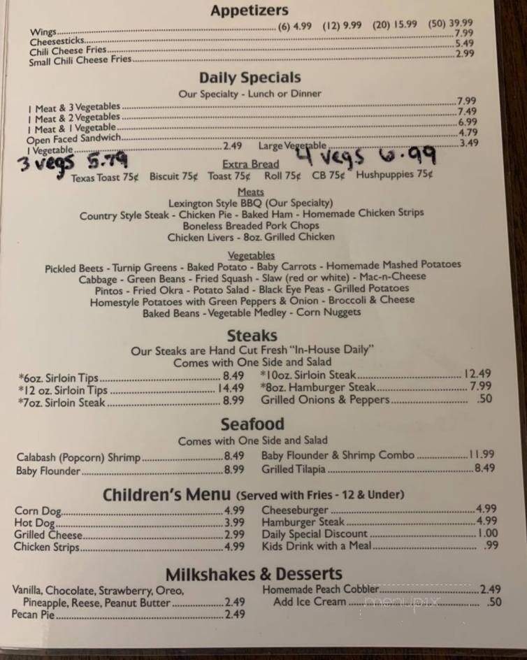 Online Menu of Randy's Restaurant, Lexington, NC