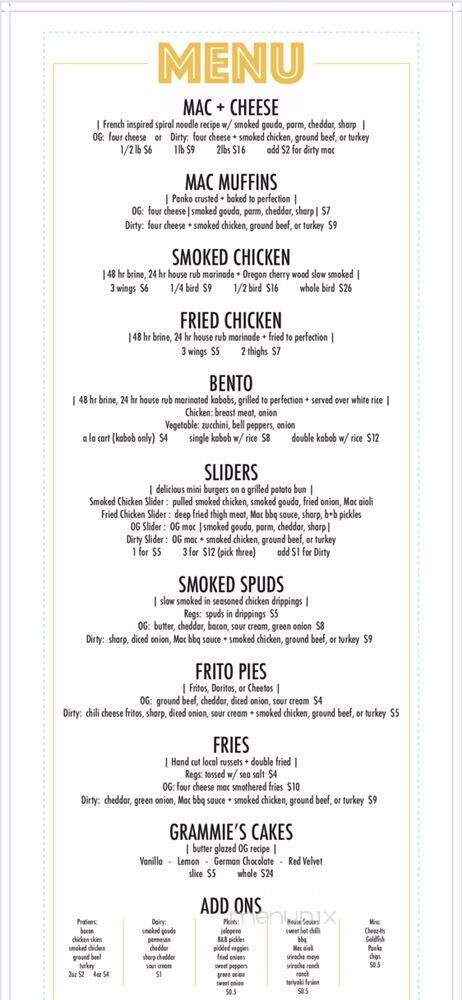 The Mac - Tigard, OR menu_pic