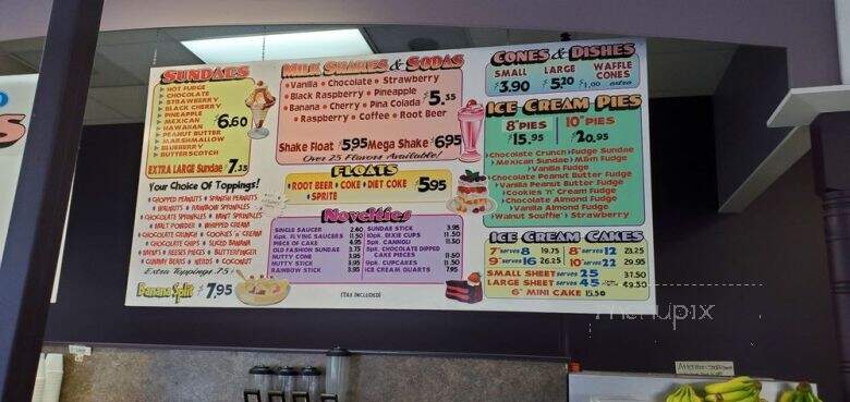Ice Cream World - Rochester, NY menu_pic