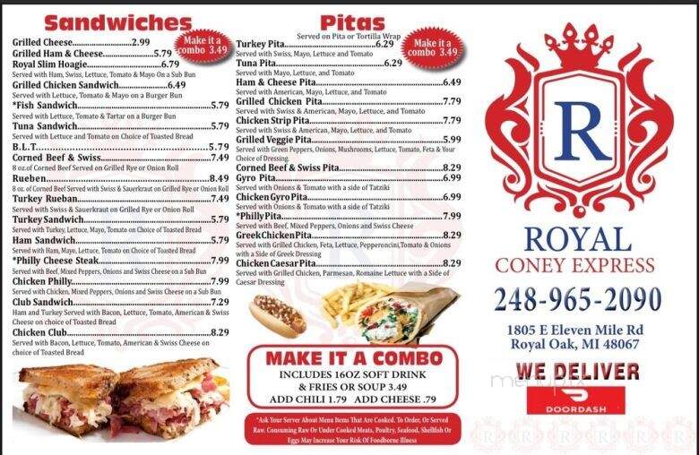Royal Coney Express - Royal Oak, MI menu_pic
