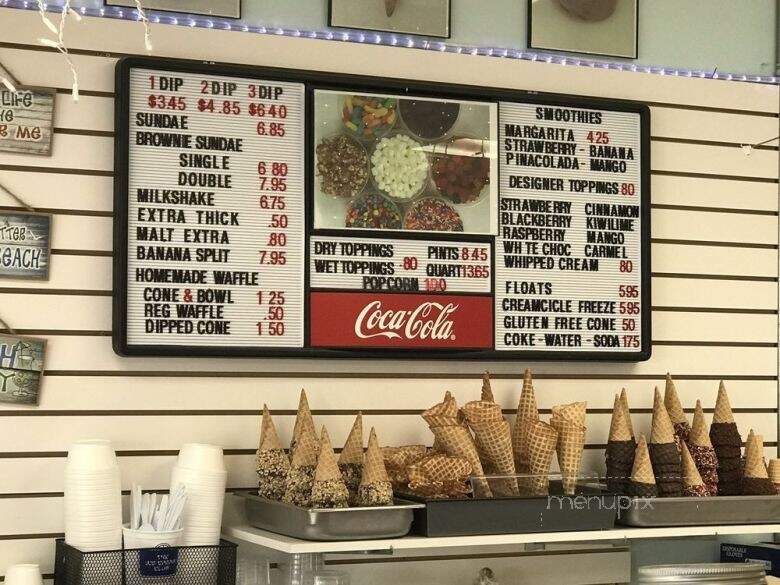 Paradise Ice Cream - Sebastian, FL menu_pic