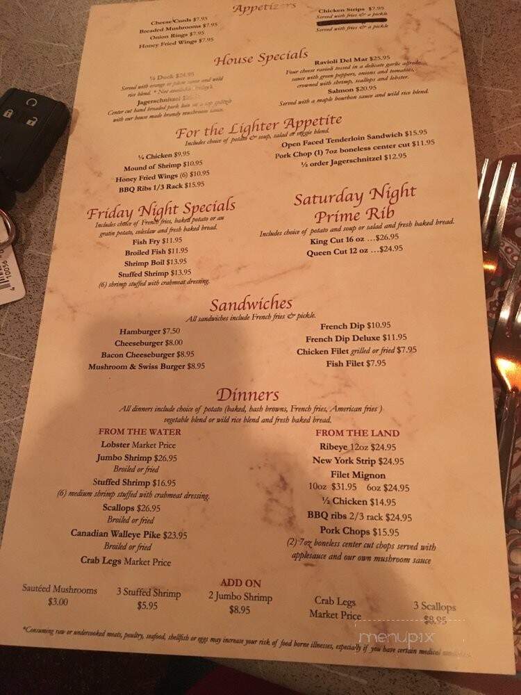 Dix's Chalet - Winter, WI menu_pic