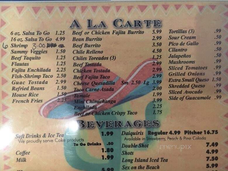 Cesar's Place Mexican Grill & Bar - Langley, OK menu_pic