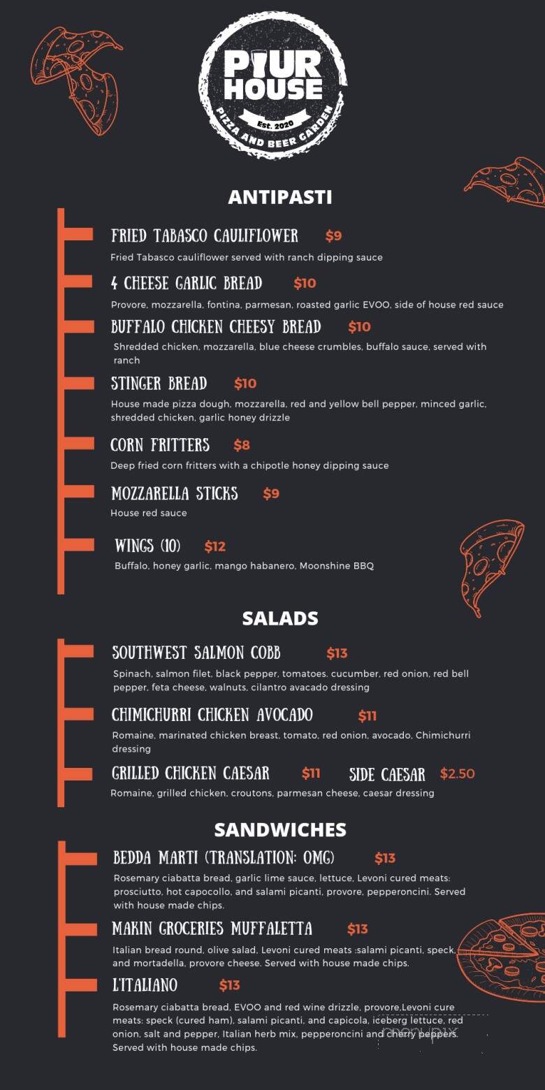 Pour House Pizza and Beer Garden - Hammond, LA menu_pic