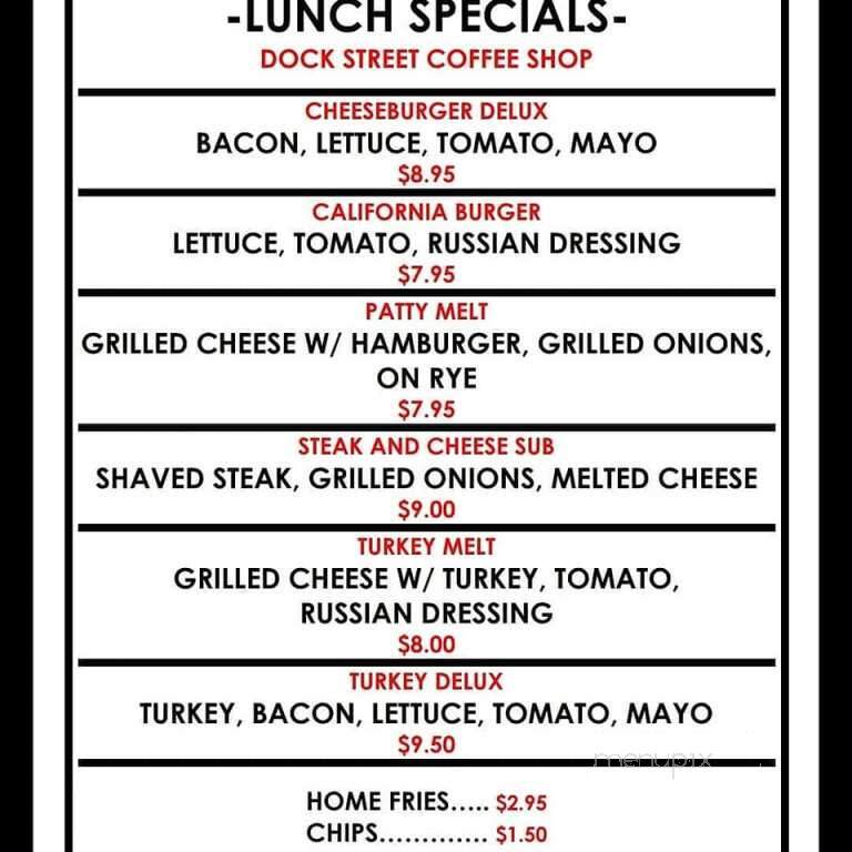 Dock Street Coffee Shop - Edgartown, MA menu_pic