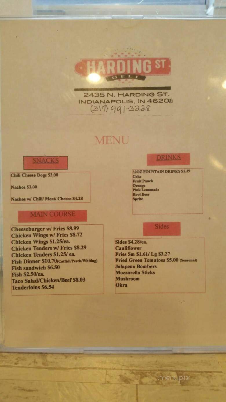 Harding Street Deli - Indianapolis, IN menu_pic