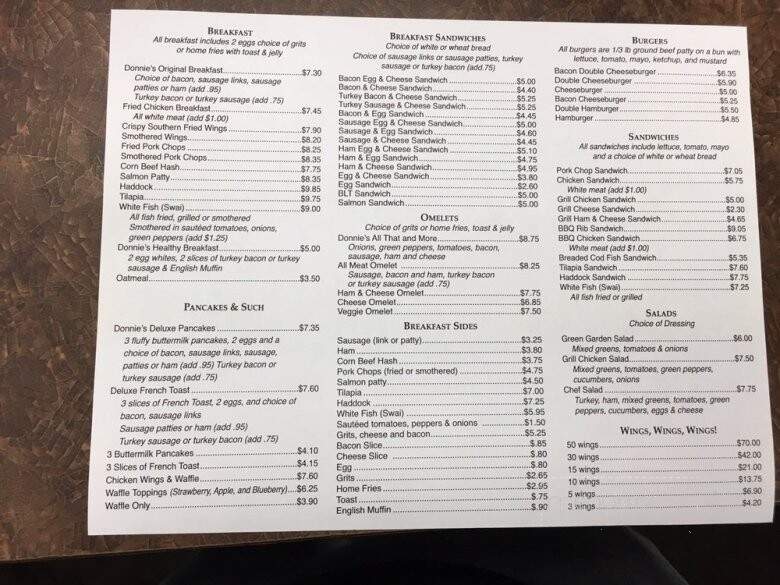Donnie's Place - Delray Beach, FL menu_pic