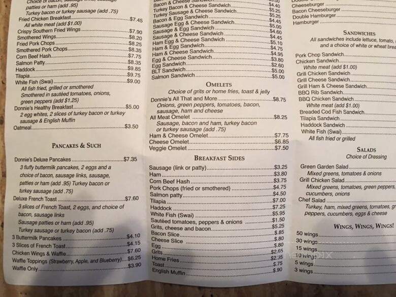 Donnie's Place - Delray Beach, FL menu_pic