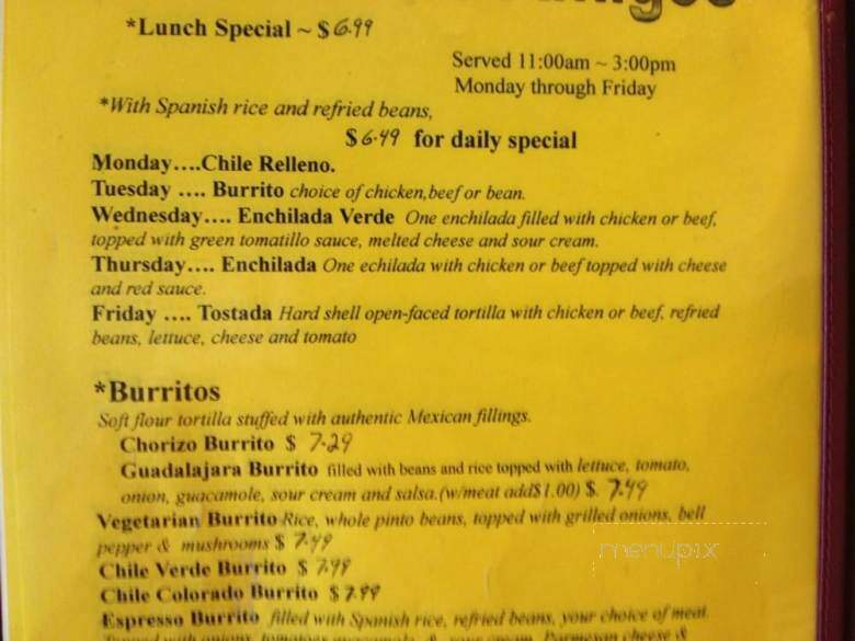 Guadalajara - Winlock, WA menu_pic