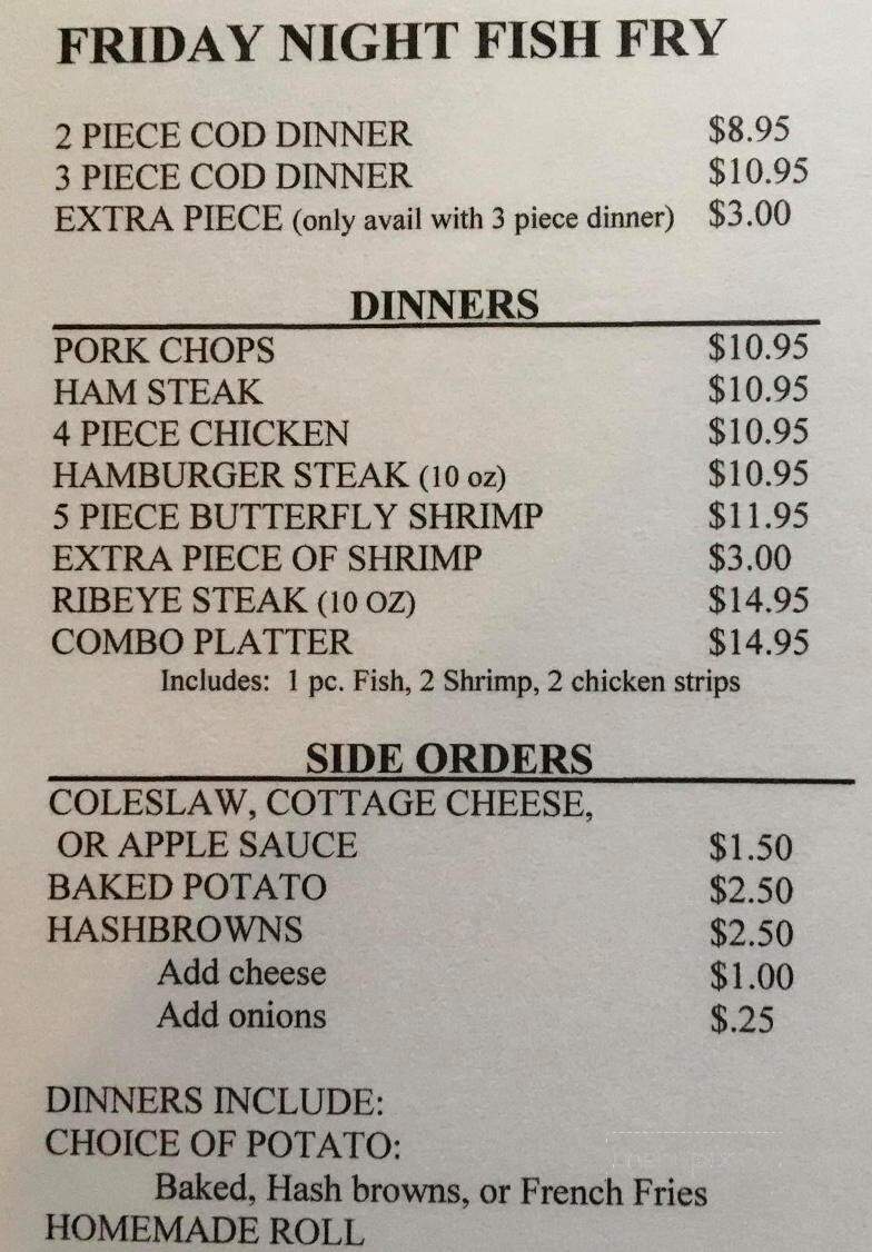Twin Grove Stage Shop - Juda, WI menu_pic