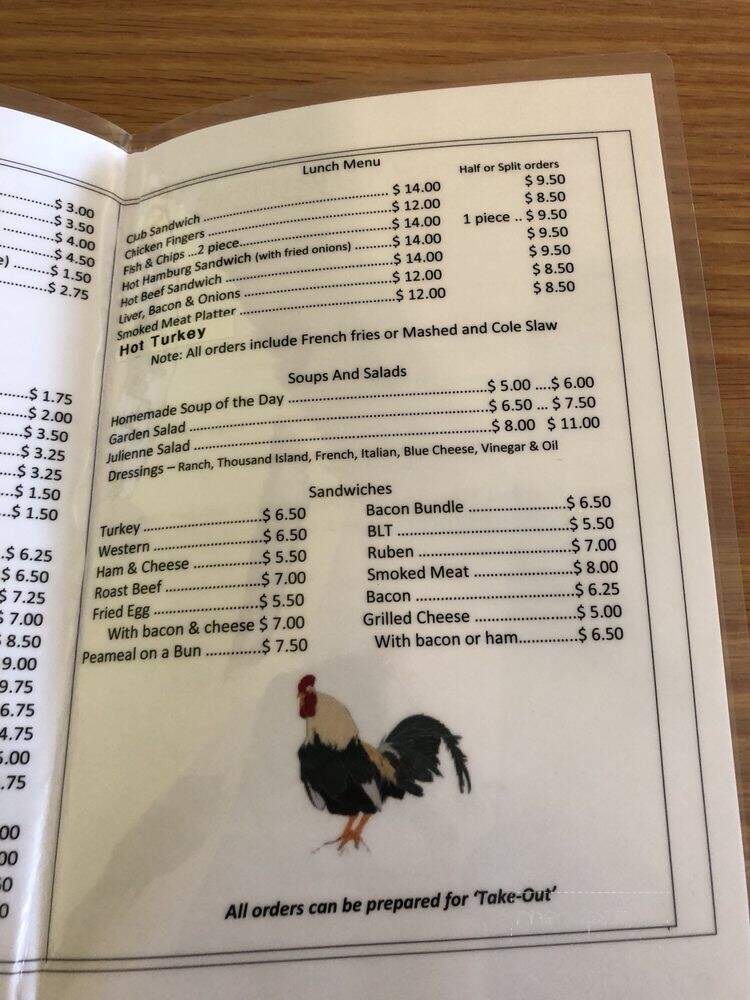 Roosteraunt - Smiths Falls, ON menu_pic
