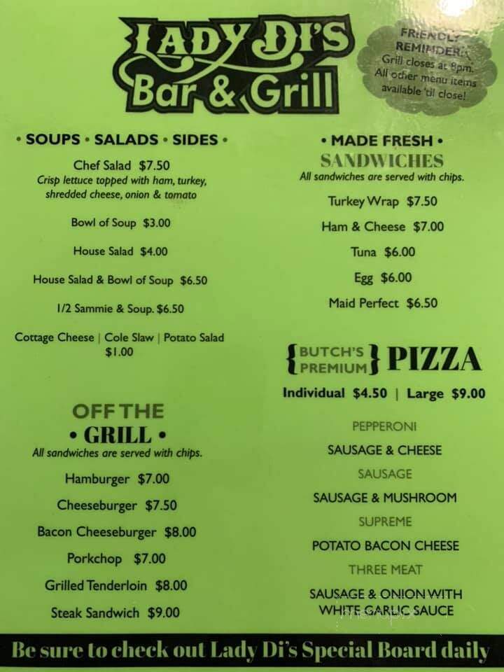 Lady Di's Park View Inn - Eldridge, IA menu_pic