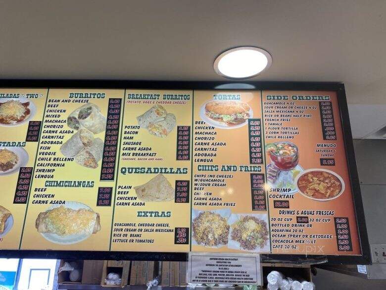Poncho's Taco Shop - Mesquite, NV menu_pic