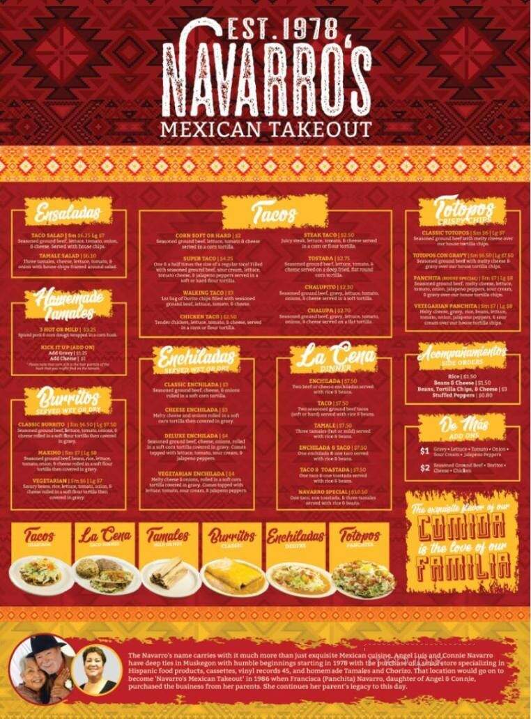 Navarro's Mexican Take-out - Muskegon, MI menu_pic