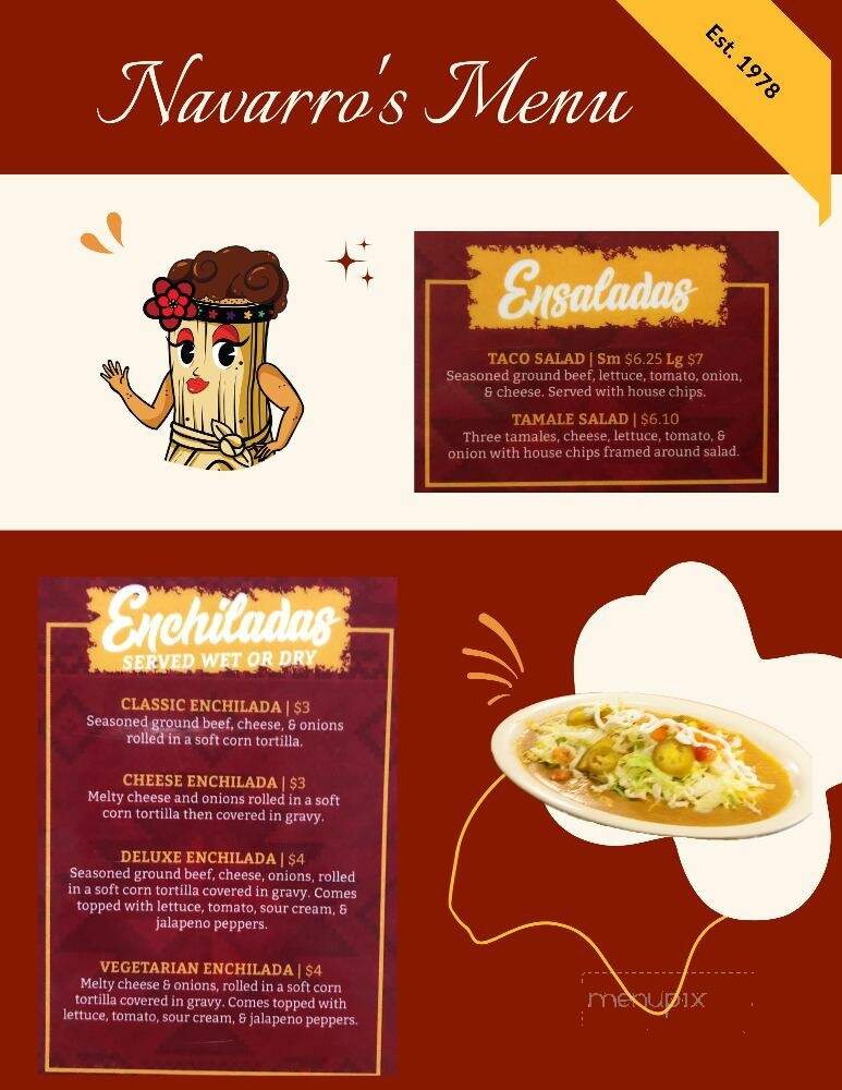 Navarro's Mexican Take-out - Muskegon, MI menu_pic