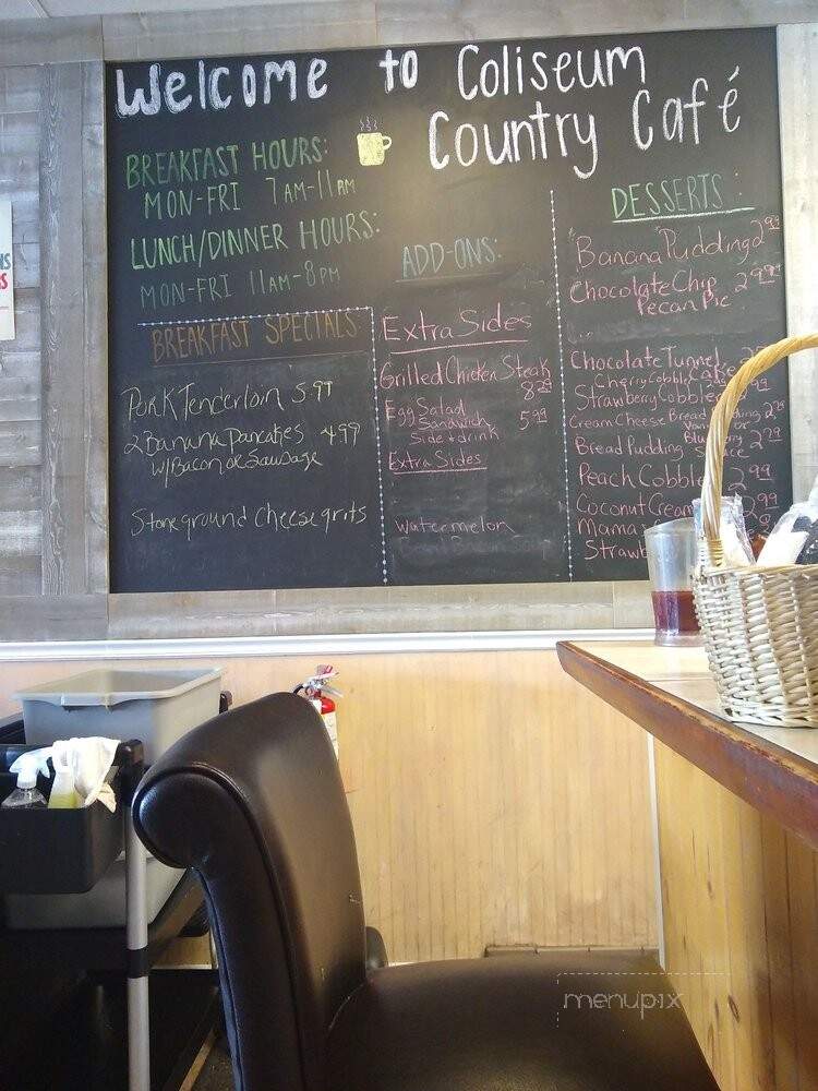 Coliseum Country Cafe - Greensboro, NC menu_pic