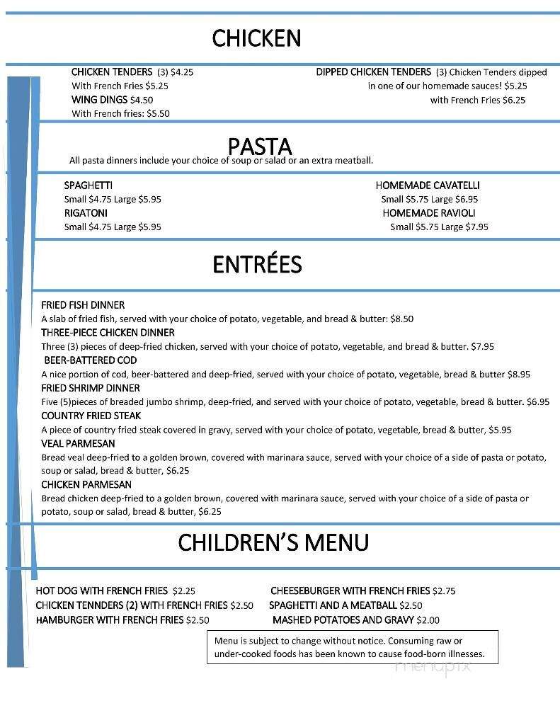 Hito's Restaurant - West Pittsburg, PA menu_pic
