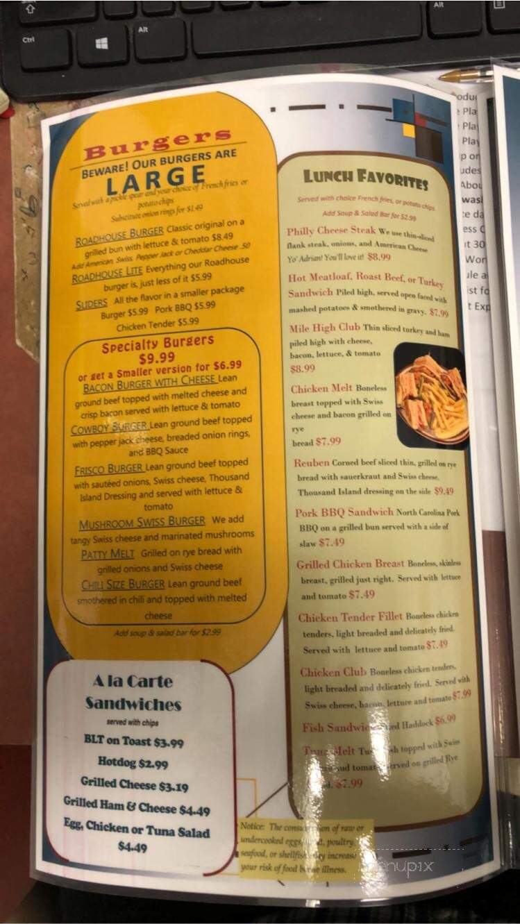 Roadhouse Restaurant - Kylertown, PA menu_pic