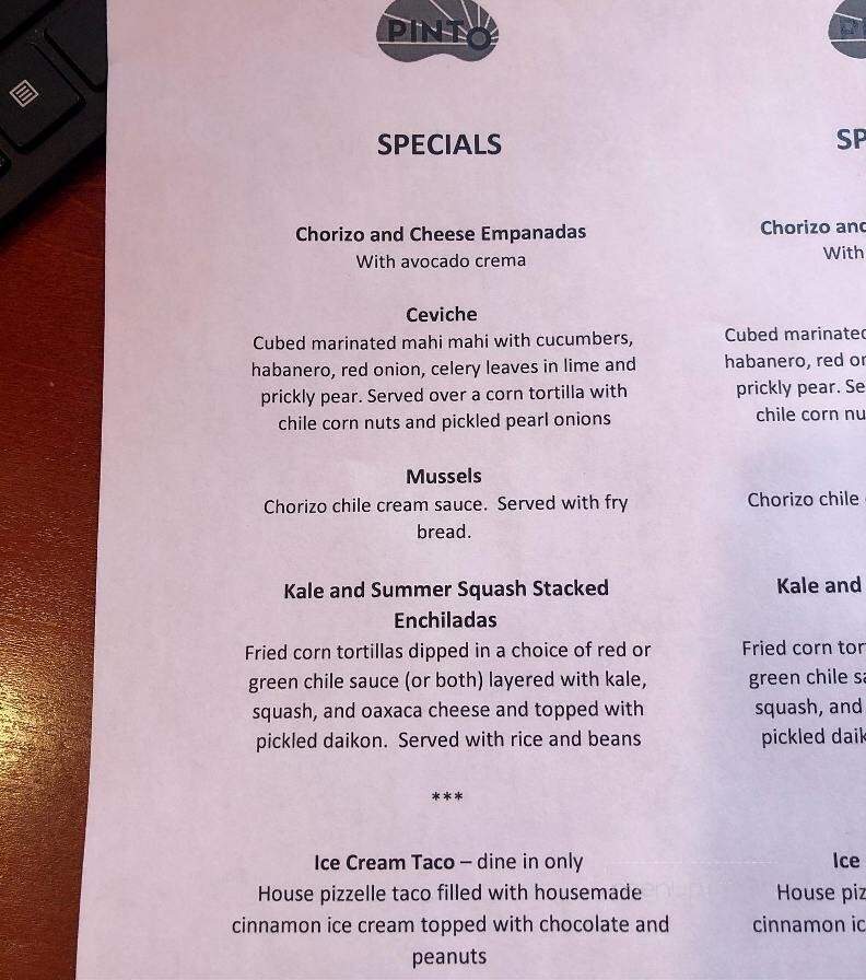 Pinto - Glenside, PA menu_pic