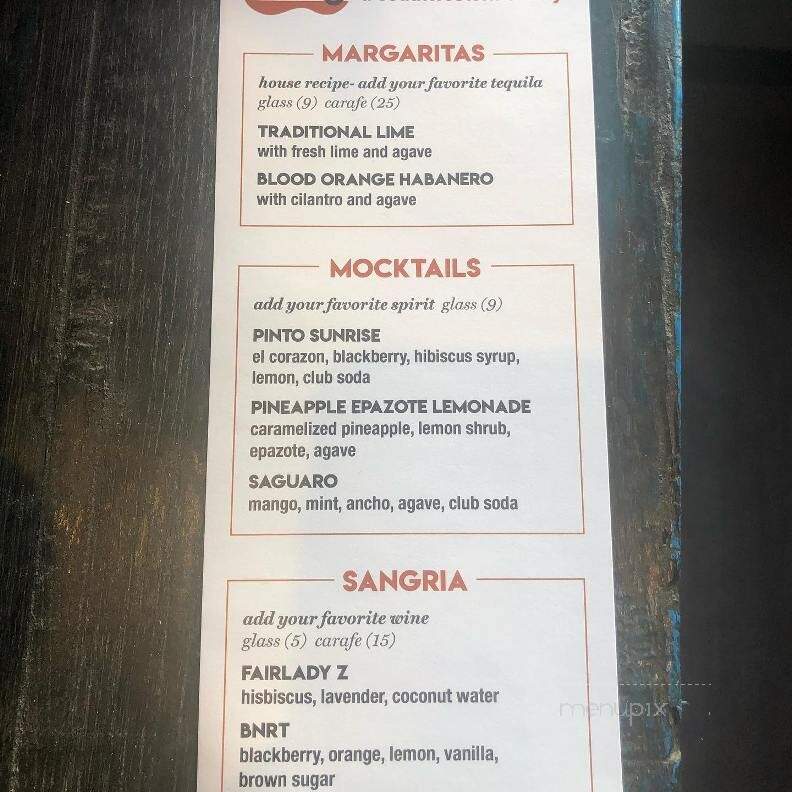 Pinto - Glenside, PA menu_pic