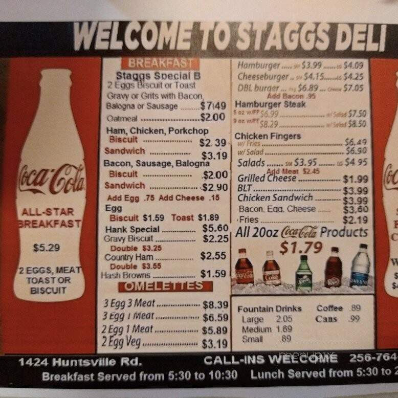 Staggs Grocery - Florence, AL menu_pic