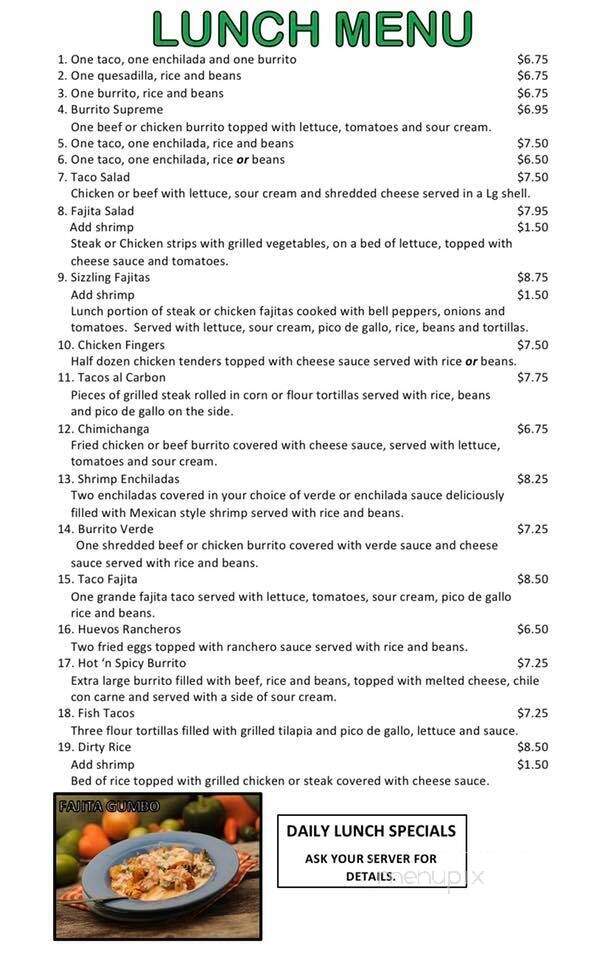 Jalapeno's Mexican Grill - Tuscaloosa, AL menu_pic
