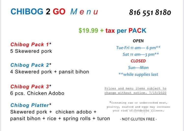 Chibog 2 Go - Kearney, MO menu_pic