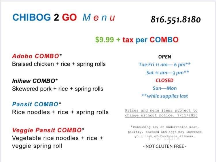 Chibog 2 Go - Kearney, MO menu_pic