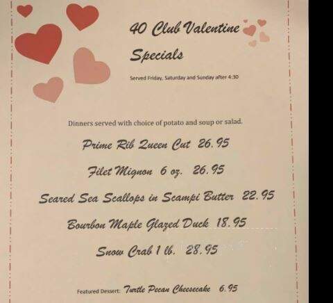 40 Club Inn - Aitkin, MN menu_pic