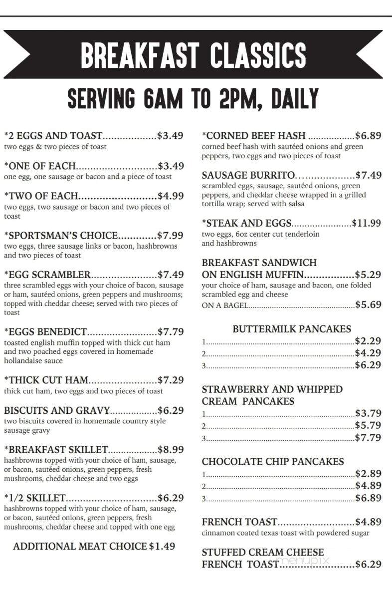 Sportsman's Cafe - Crivitz, WI menu_pic