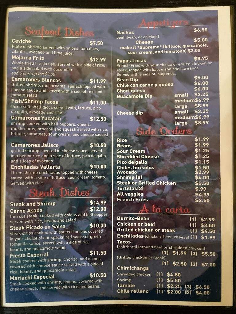 La Fiesta Mexican Restaurant - Humboldt, TN menu_pic