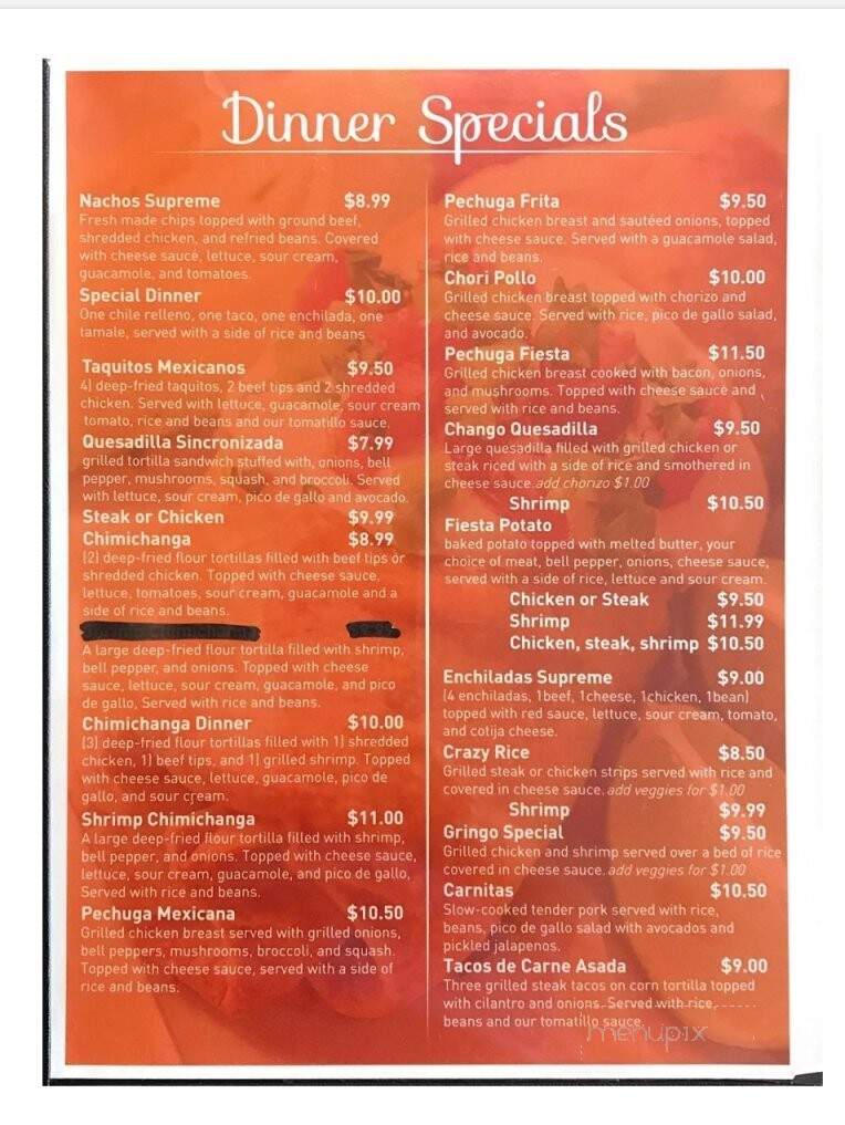 La Fiesta Mexican Restaurant - Humboldt, TN menu_pic