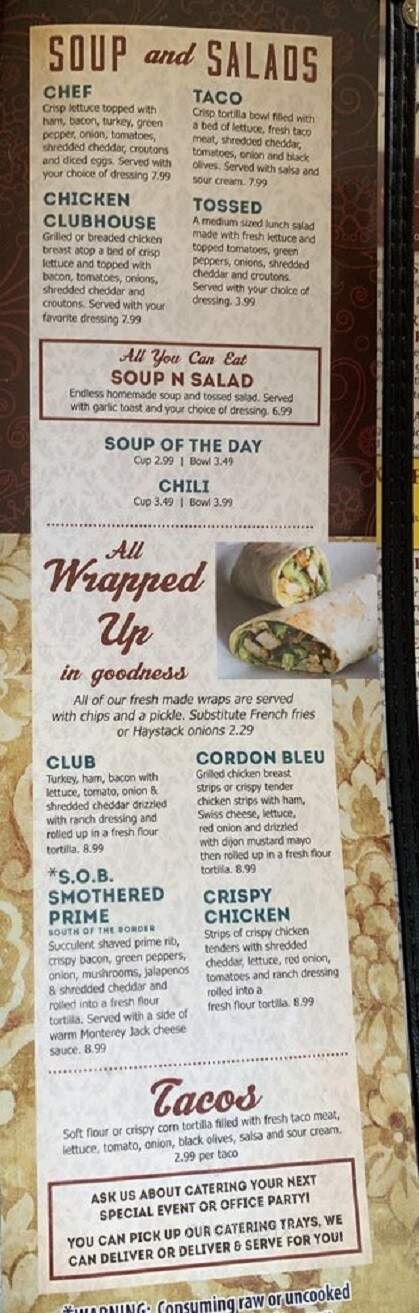 Roxie's Country Skillet - Adams, WI menu_pic