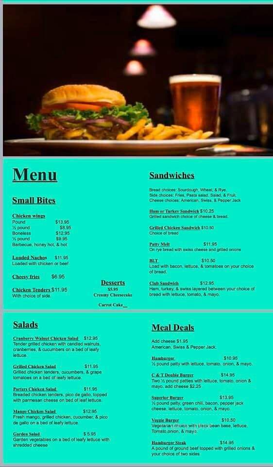 Porter's Cafe - Superior, AZ menu_pic